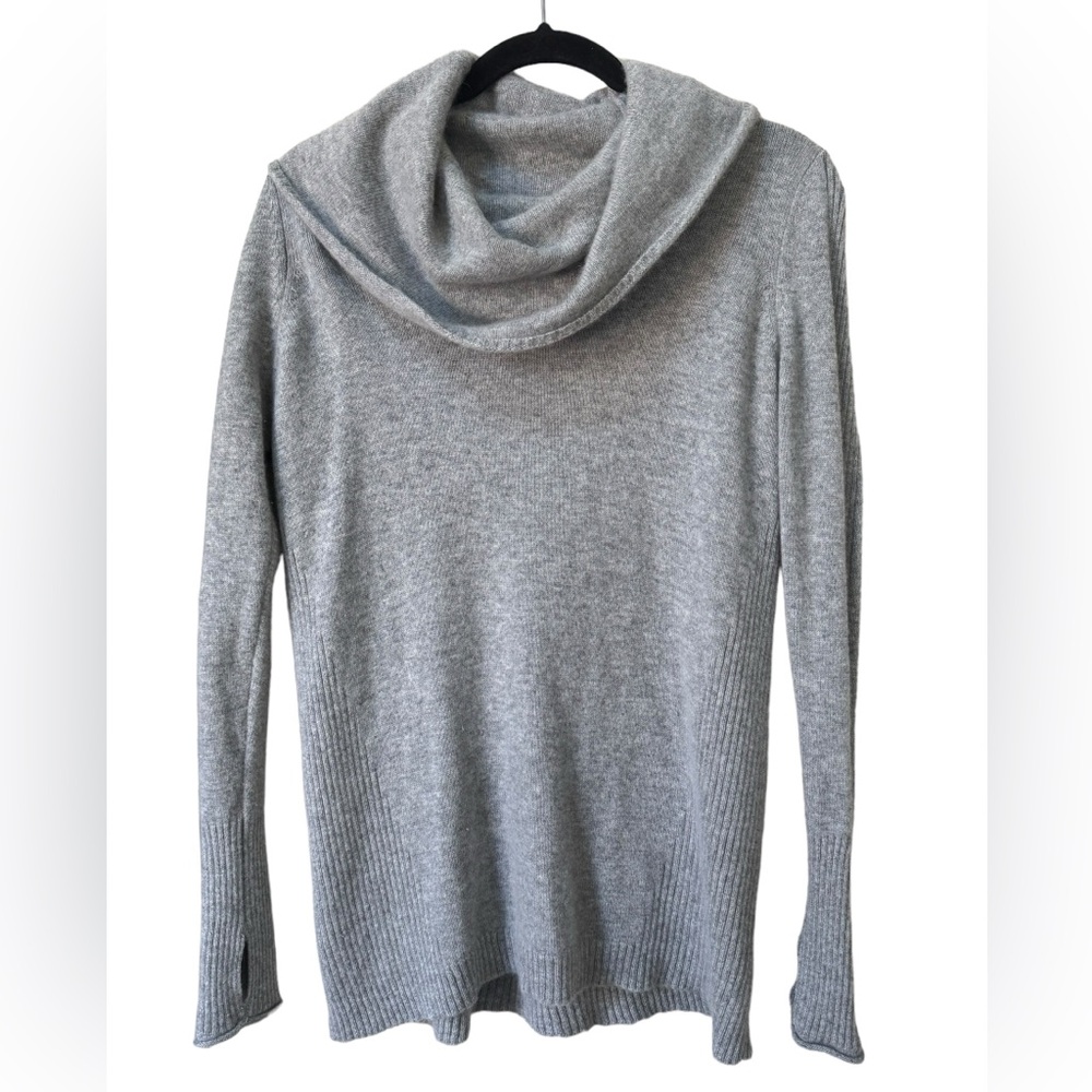 Athleta cowl neck 100% cashmere grey sweater size medium